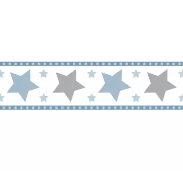 Cenefa adhesiva infantil estrellas color azul - TenVinilo
