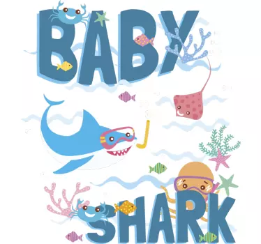 Vinilo decorativo personalizable Baby Shark personalizable - TenVinilo