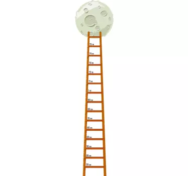 Vinilo medidor infantil escaleras a la luna - TenVinilo