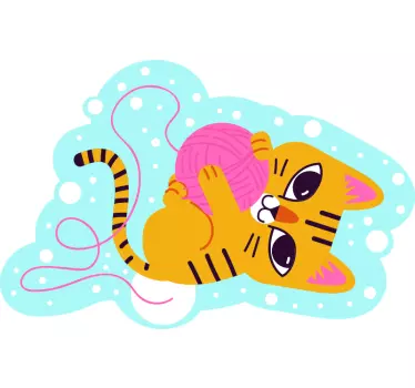 Pegatina Lana de madeja de gato - TenVinilo