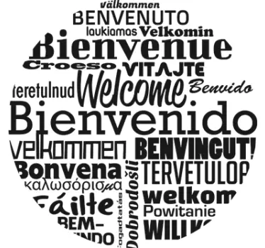 Vinilo decorativo bienvenido idiomas - TenVinilo