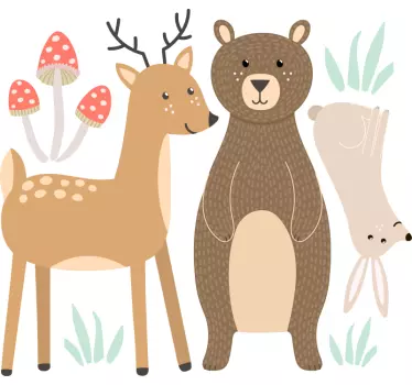 Vinilo adhesivo para ventana animales bosque - TenVinilo