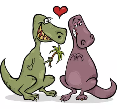 Pegatina de Dinosaurios Enamorados - TenVinilo