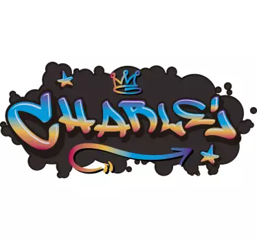 Vinilo decorativo arte urbano graffiti con nombre - TenVinilo
