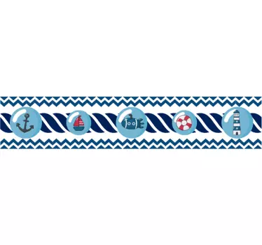 Cenefa infantil decorativa estilo marinero - TenVinilo