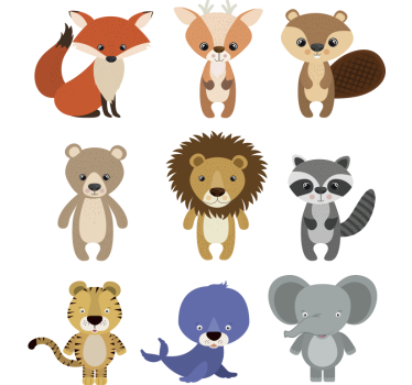 Pegatinas infantiles de animales muebles - TenVinilo