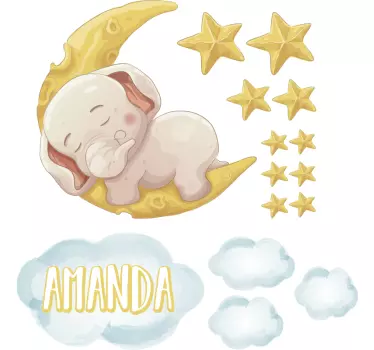 Vinilo elefante dormido animal decoración de la pared - TenVinilo