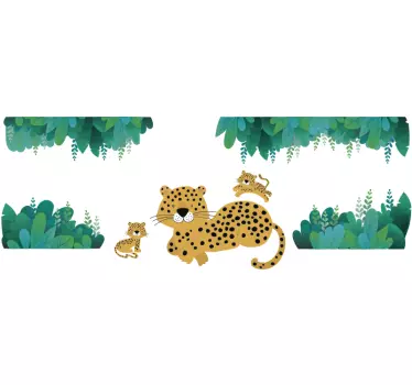 Vinilo para niñis de leopardo mamá y bebés - TenVinilo