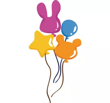 Vinilo infantil globos de colores con formas - TenVinilo