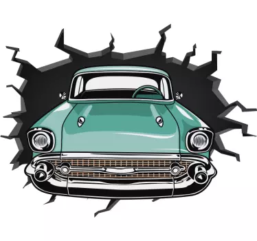 Vinilo decorativo coche saliendo de la pared - TenVinilo
