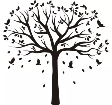 Vinilo para niños de árbol con pajaritos - TenVinilo