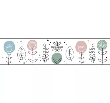 Cenefa para niños con flores de primavera - TenVinilo