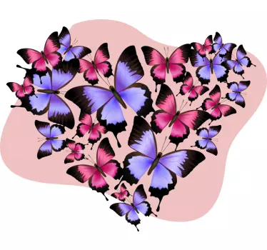 Vinilo decorartivo mariposas forma corazón - TenVinilo