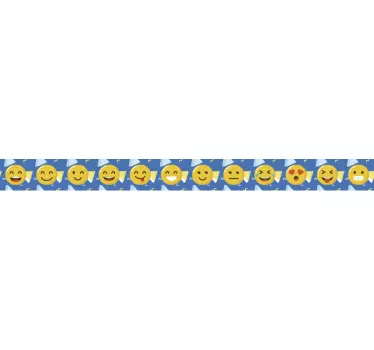 Cenefa decorativa infantil caras sonrientes - TenVinilo