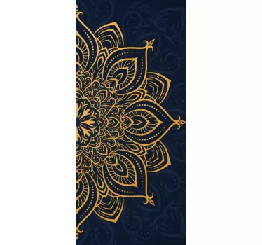 Vinilo para puerta mandala dorado de lujo - TenVinilo