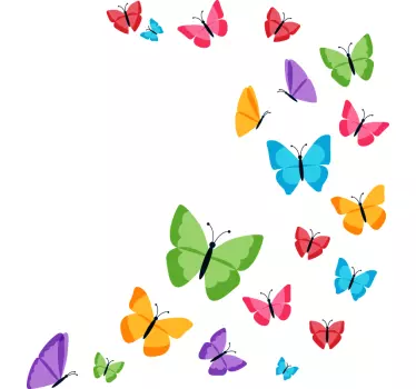 Vinilo infantil mariposas coloridas - TenVinilo