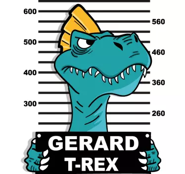 Vinilo para niños dinosaurio detenido con nombre - TenVinilo