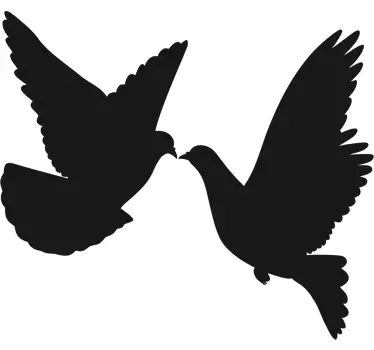 Adhesivo silueta pareja palomas - TenVinilo