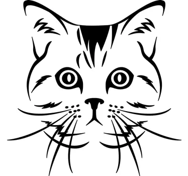 Gato vinilo observando monocolor - TenVinilo