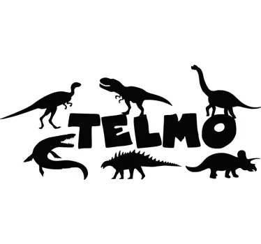 Vinilos de dinosaurios para niños con nombre - TenVinilo