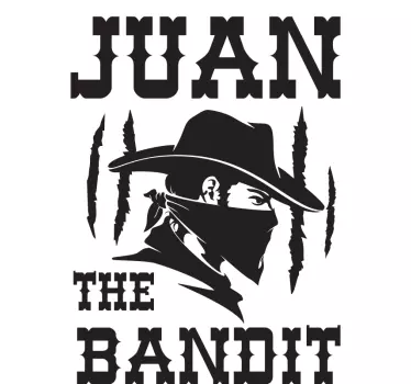 Vinilo para niños cowboy bandido con nombre - TenVinilo