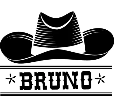 Vinilo para niños sombrero cowboy con nombre - TenVinilo