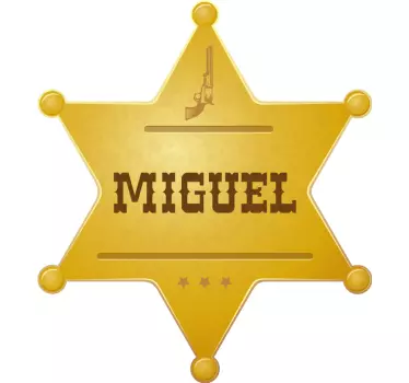 Vinilo para niños estrella sheriff con nombre - TenVinilo