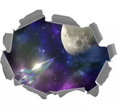Vinilo pared 3d efecto óptico noche estrellada - TenVinilo
