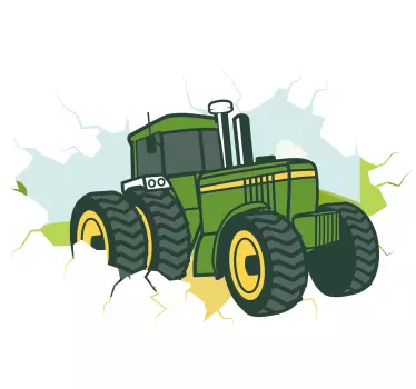 Vinilo 3d para niños tractor John Deere - TenVinilo