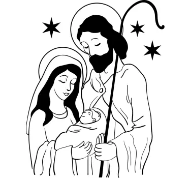Pegatina navidad nacimiento de Jesús - TenVinilo