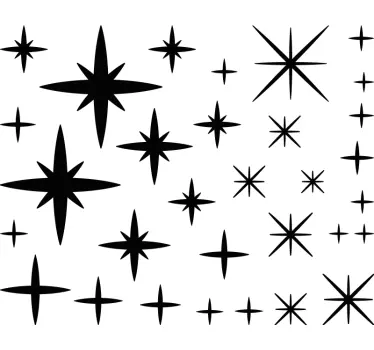 Pack 31 vinilos bebé estrellas bonitas minimalistas - TenVinilo