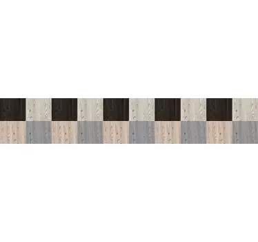 Cenefa adhesiva patrón de madera gris - TenVinilo