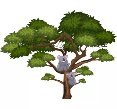 Vinilo de árbol para pared Koalas y arboles - TenVinilo