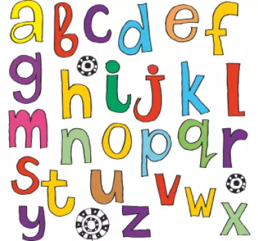 Vinilo infantil letras abecedario - TenVinilo