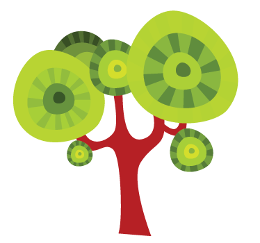 Vinilo decorativo árbol círculos - TenVinilo