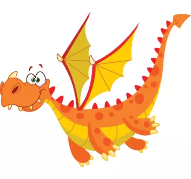 Vinilo infantil dragón alado naranja - TenVinilo
