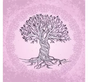 Vinilo de árbol para pared árbol de la vida estilo mandala - TenVinilo