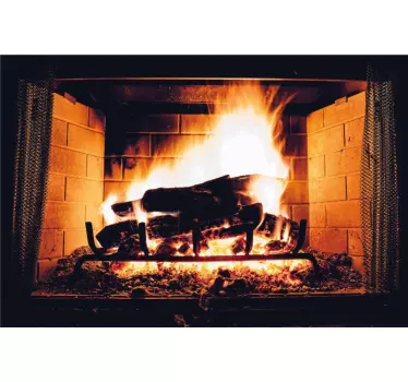 Vinilo decorativo efectos visuales Elegante chimenea negra - TenVinilo