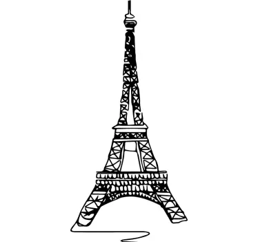 Vinilo pared París Torre Eiffel minimalista - TenVinilo