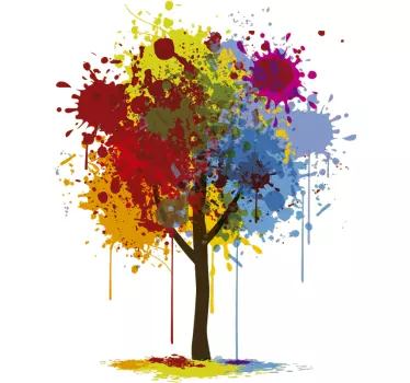 Vinilo decorativo árbol splash - TenVinilo