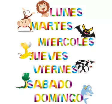 Stickers infantiles día semana - TenVinilo