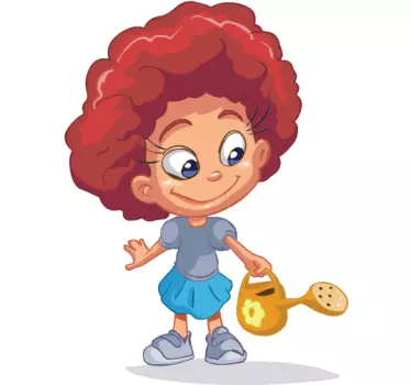 Vinilo infantil niña regadera - TenVinilo