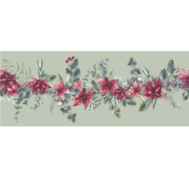 Cenefa decorativa Borde con flores rojas - TenVinilo
