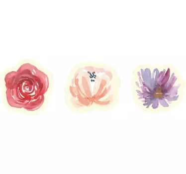 Cenefa adhesiva diseño floral acuarela - TenVinilo