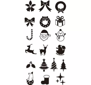 Sticker iconos navidad monocolor - TenVinilo