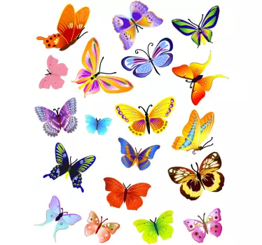 Sticker mariposas multicolor - TenVinilo
