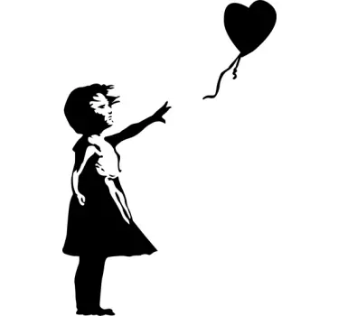 Vinilo decorativo Banksy globo monocolor - TenVinilo