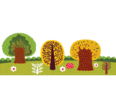 Vinilo decorativo bosque ilustrado - TenVinilo