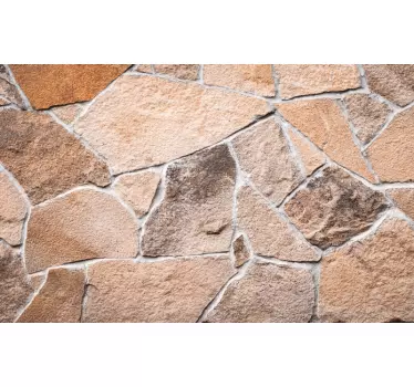 Vinilo estampado para pared Ladrillos de piedra irregulares de co - TenVinilo