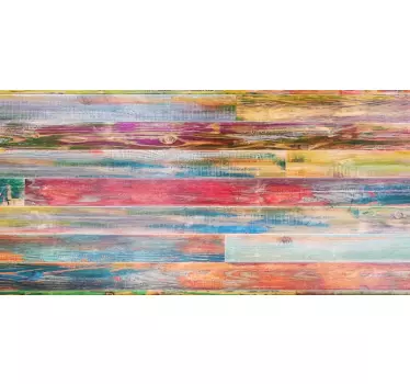 Vinilo estampado para pared Tablones de madera de diferentes colo - TenVinilo